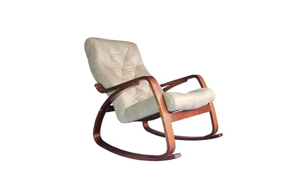 Кресло-качалка Гранд, замша крем в Ульяновске - изображение