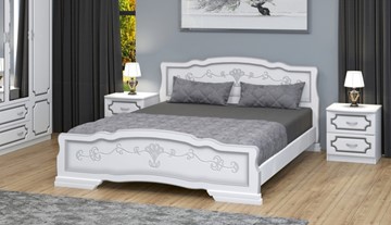 Спальная кровать Карина-6 (Белый Жемчуг) 160х200 в Ульяновске