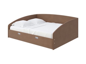 Двуспальная кровать Bono 160х200, Велюр (Forest 514 Светло-коричневый) в Ульяновске - предосмотр