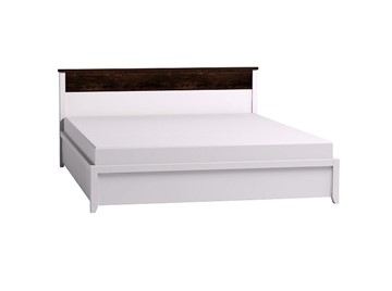 Двуспальная кровать Норвуд 31 с гибкими ламелями металл, Белый-Орех шоколадный в Ульяновске