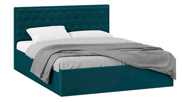 Двуспальная кровать с подъемным механизмом Порто (Велюр Confetti Izumrud) без заглушины в Ульяновске