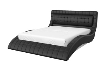 Двуспальная кровать Виргиния 160х200 (кожзам черный) с основанием в Ульяновске