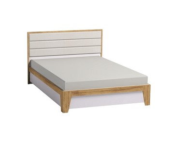 Полутороспальная кровать Айрис 308 1400 с гибкими ламелями дерево, Белый-Дуб золотистый в Ульяновске