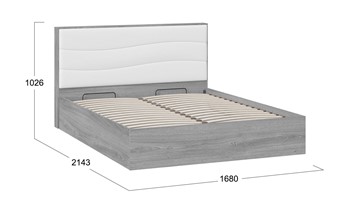 Кровать с механизмом Миранда тип 1 (Дуб Гамильтон/Белый глянец) в Ульяновске - предосмотр 1