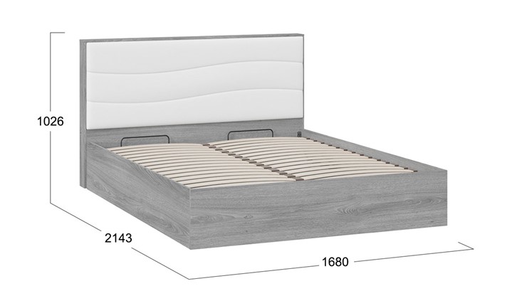 Кровать с механизмом Миранда тип 1 (Дуб Гамильтон/Белый глянец) в Ульяновске - изображение 1
