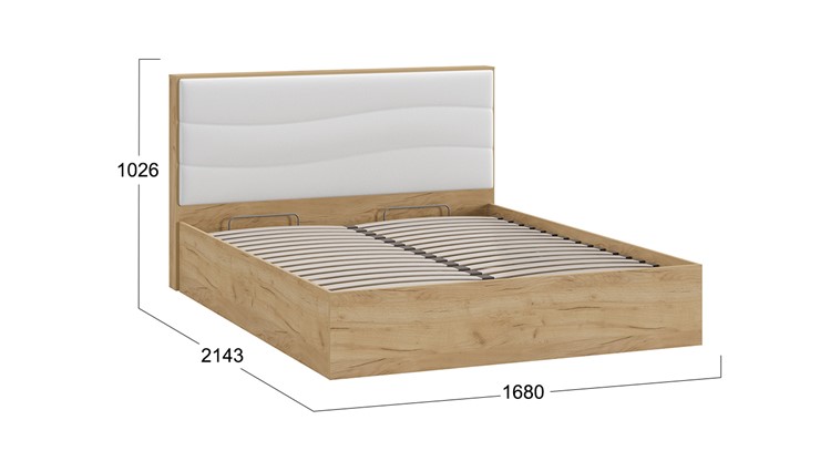 Кровать с механизмом двуспальная Миранда тип 1 (Дуб крафт золотой/Белый глянец) в Ульяновске - изображение 1