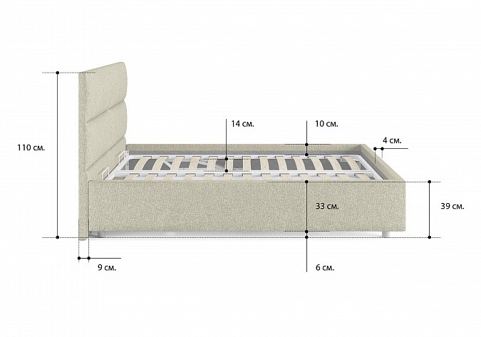 Кровать с подъемным механизмом Omega 160х190 в Ульяновске - изображение 2