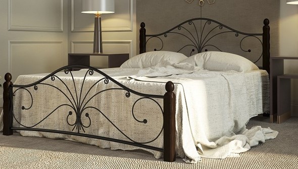 Кровать в спальню Фортуна 1, 1600, черный/шоколад в Ульяновске - изображение