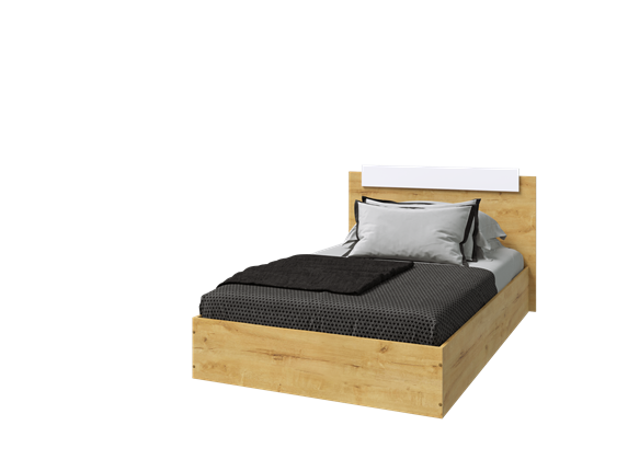 Спальная кровать Эко 900 ЛДСП, Дуб вотан/Белый в Ульяновске - изображение