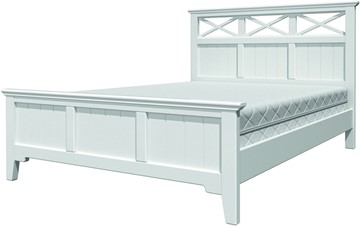 Кровать полутороспальная Грация-5 с белым карнизом (Белый Античный) 140х200 в Ульяновске