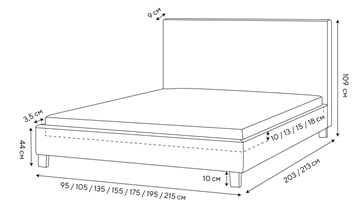 Кровать полутороспальная Lino 140х200, Велюр (Monopoly Прованский синий (792)) в Ульяновске - предосмотр 1