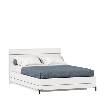Кровать в спальню Норд 1400 ЛД 677.140.000.019 с подъемным механизмом, Белый/Черный в Ульяновске - изображение