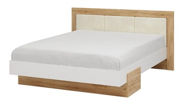 Кровать 1.5-спальная Тоскана 1400 (Дуб крафт золотой/Белый поры глубокие) с основанием в Ульяновске