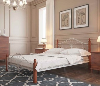 Кровать в спальню Фортуна 1, 1600, белый/махагон в Ульяновске - предосмотр