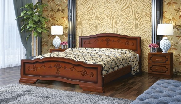 Кровать 1-спальная Карина-6 (Орех) 120х200 в Ульяновске - изображение
