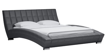 Кровать 2-спальная Оливия 160 арт. Марика 485 к/з (серый) с основанием в Ульяновске