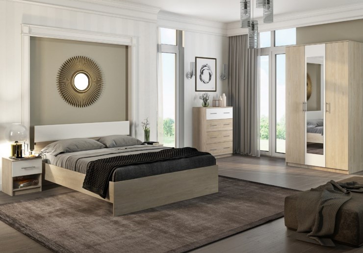 Модульная спальня Светлана, белый/дуб сонома в Ульяновске - изображение