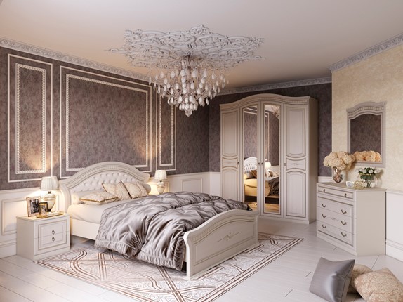 Модульная спальня Николь, Ясень жемчужный/Ваниль в Ульяновске - изображение