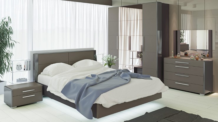 Гарнитур спальный Наоми №3, цвет Фон серый, Джут в Ульяновске - изображение