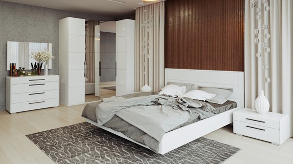 Спальня Наоми №4, цвет Белый глянец в Ульяновске - изображение