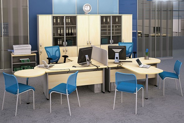 Комплект офисной мебели Boston для 2 сотрудников по работе с клиентами в Ульяновске - изображение
