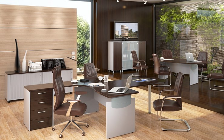 Офисная мебель OFFIX-NEW для двух сотрудников и руководителя в Ульяновске - изображение