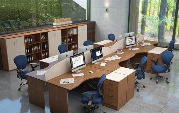 Комплект офисной мебели IMAGO - рабочее место, шкафы для документов в Ульяновске - изображение
