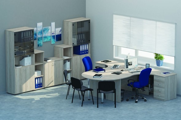 Офисный набор мебели Twin для 2 сотрудников с совмещенными столами в Ульяновске - изображение