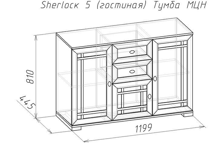 Тумба Sherlock 5 МЦН, Орех шоколадный в Ульяновске - изображение 2