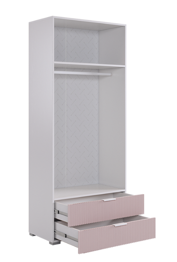 Двухдверный шкаф Зефир 108.01 (белое дерево/пудра розовая (эмаль)) в Ульяновске - изображение 2