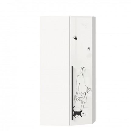 Шкаф угловой Джоли 45 ЛД 535.030, Серый шелк в Ульяновске - изображение