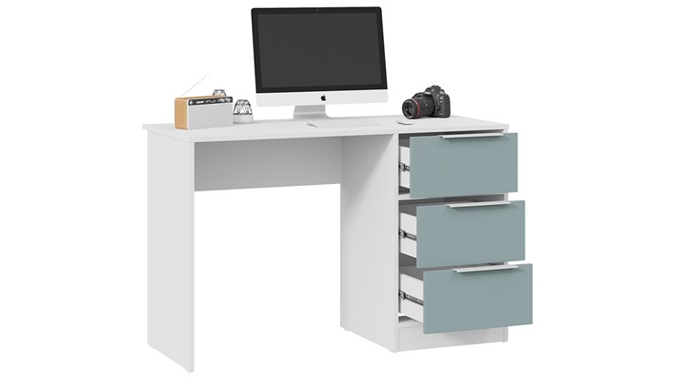 Письменный стол Марли Тип 1 (Белый/Серо-голубой) в Ульяновске - изображение 1