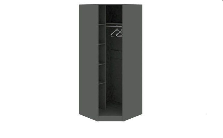 Распашной угловой шкаф Наоми, цвет Фон серый, Джут СМ-208.07.06 в Ульяновске - изображение 1