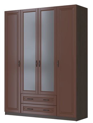 Четырехстворчатый шкаф Кантри, лак орех ШР-4, с 2мя зеркалами в Ульяновске - изображение
