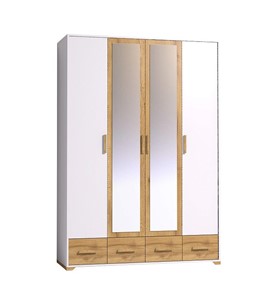Шкаф для одежды Айрис 555, Белый-Дуб золотистый в Ульяновске