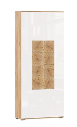 Шкаф двухстворчатый Фиджи с декоративными накладками 659.310, Дуб Золотой/Белый в Ульяновске - изображение