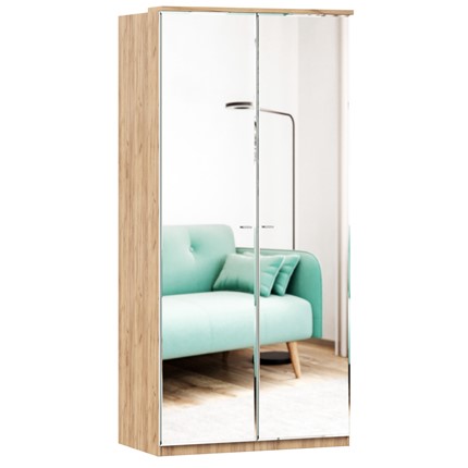 Шкаф двухстворчатый с 2-мя зеркалами Фиджи, 659.238, цвет белый в Ульяновске - изображение