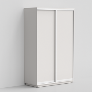 Шкаф 2-х створчатый ЭКО-Сим Д 220х160х60, Белый матовый/белый глянец в Ульяновске