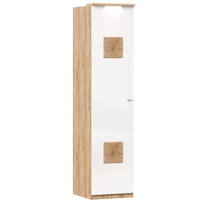 Шкаф одностворчатый с декор. накладками Фиджи 659.225, белый в Ульяновске