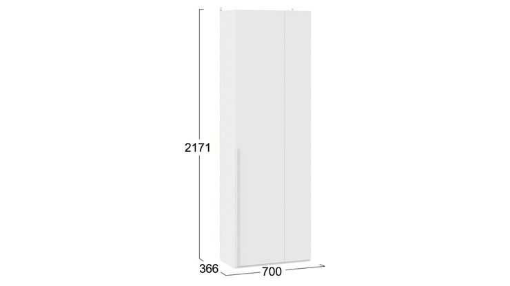 Шкаф угловой с 1 глухой дверью Порто (366) СМ-393.07.231 (Белый жемчуг/Белый софт) в Ульяновске - изображение 3