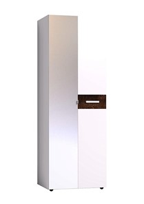 Шкаф для одежды Норвуд 54 фасад зеркало + стандарт, Белый-Орех шоколадный в Ульяновске - предосмотр
