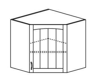 Кухонный шкаф Кантри настенный угловой 718*600*600 мм без стекла в Ульяновске
