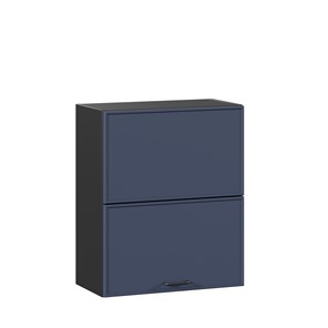 Горизонтальный настенный шкаф 600 комбинированный Индиго ЛД 298.970.000.167, Чёрный/Тёмно-синий в Ульяновске
