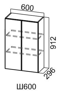 Навесной шкаф Модус, Ш600/912, галифакс в Ульяновске - изображение