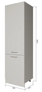 Кухонный шкаф-пенал П7 1, Серый/Антрацит в Ульяновске