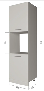 Кухонный шкаф-пенал П7 2, Серый/Белый в Ульяновске