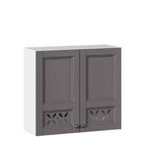 Кухонный навесной шкаф Амели-3 800 ЛД 299.360.000.033, Белый/Оникс серый в Ульяновске