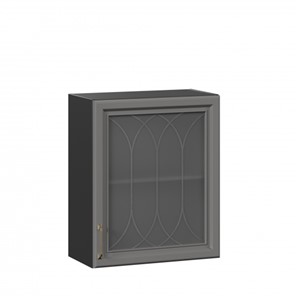 Настенный шкаф Джелатто 600 со стеклом ЛД 241.350.000.147, Черный/Оникс серый в Ульяновске