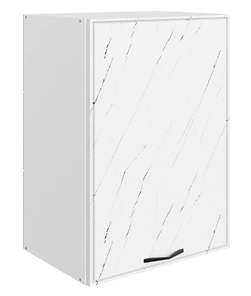 Шкаф кухонный Монако L500 Н720 (1 дв. гл.), белый/мрамор пилатус матовый в Ульяновске