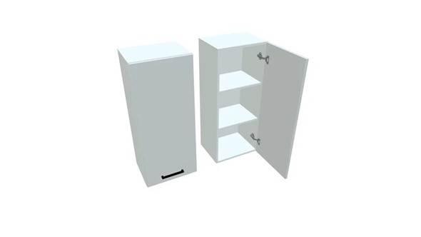 Кухонный шкаф В9 45, Белое гладкое Ламарти/Белый в Ульяновске - изображение